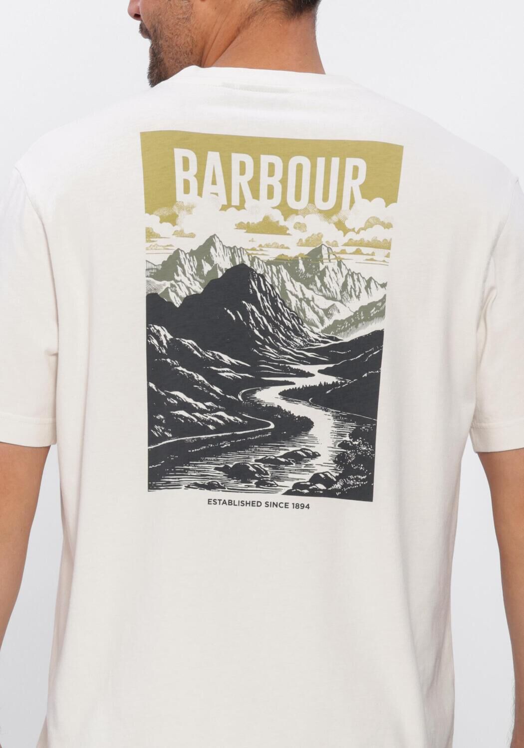 Witte BARBOUR T-shirt MORDEN RELAXED GRAPHIC T-SHIRT - large