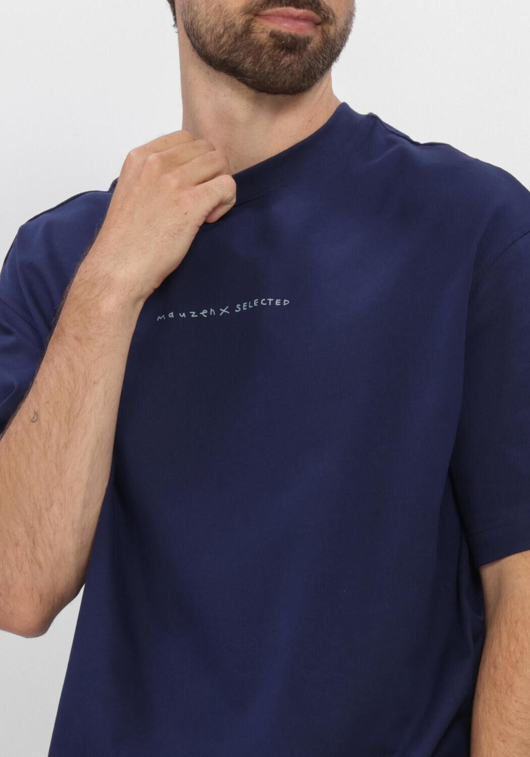 SELECTED MEN T-shirt SLHRELAXNORMAN LICENSE SS TEE en bleu - large