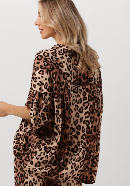 ALIX THE LABEL LADIES WOVEN TWILL LEOPARD BOXY BLOUSE Blouses en marron - large
