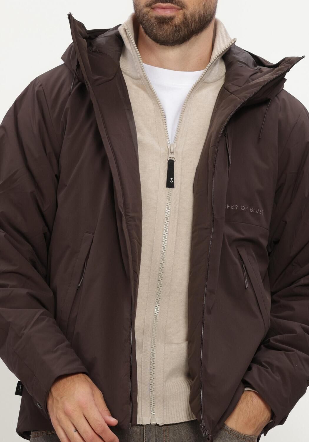 BUTCHER OF BLUE Veste matelass&eacute; LANDON JACKET en marron - large
