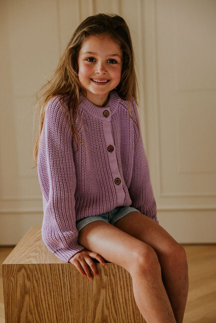 YUKI KIDSWEAR Gilet RAGLAN CARDIGAN en violet - large