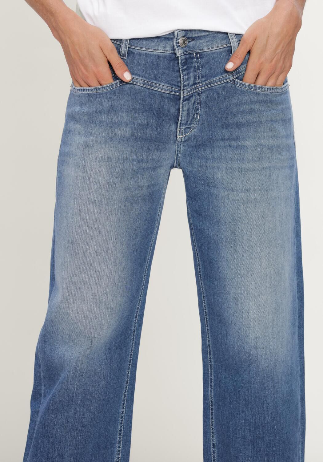 CAMBIO ELIN AUTHENTIC HR SUPERSTRETCH BLUE DENIM Jeans en bleu - large