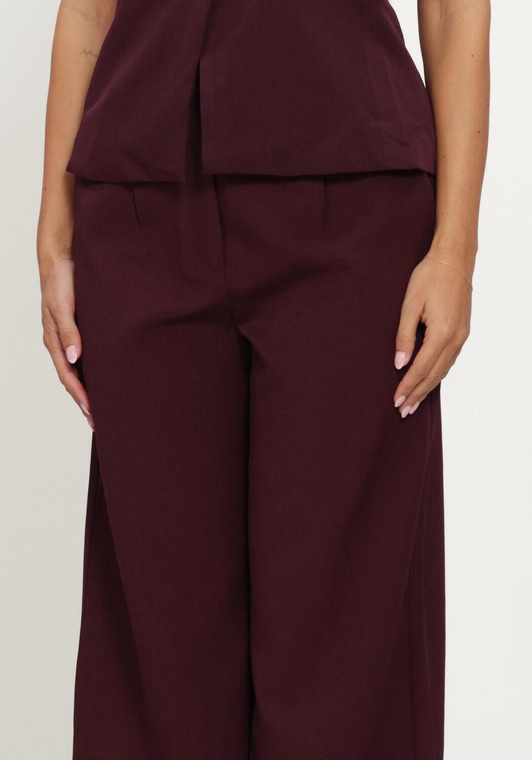 YDENCE Pantalon large PANTS AGATHA Bordeaux - large