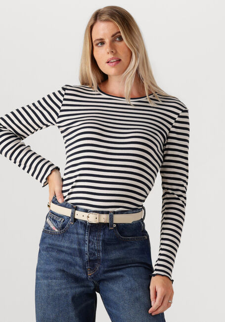 SELECTED WOMEN SLWANNA LS CREW NECK TEE STR Hauts & T-shirts en bleu - large