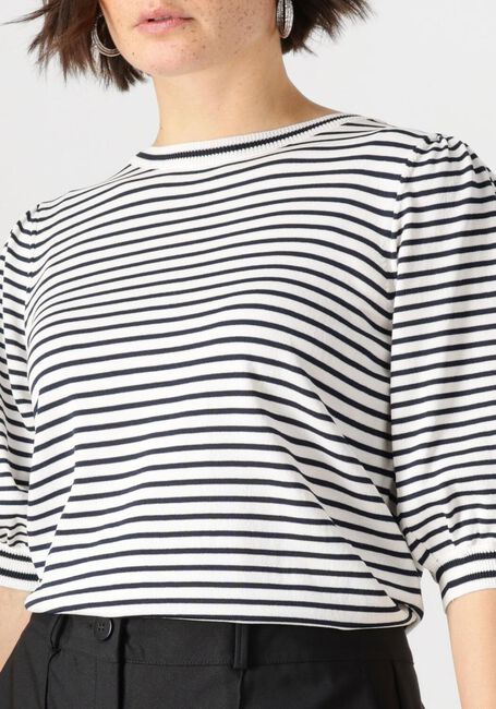 JANSEN AMSTERDAM Haut KIM TOP K 136 STRIPE SHORT PUFFED SLEEVE en bleu - large