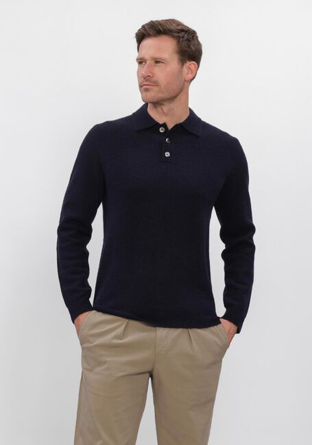 PROFUOMO Polo BOILED WOOL Bleu fonc&eacute; - large