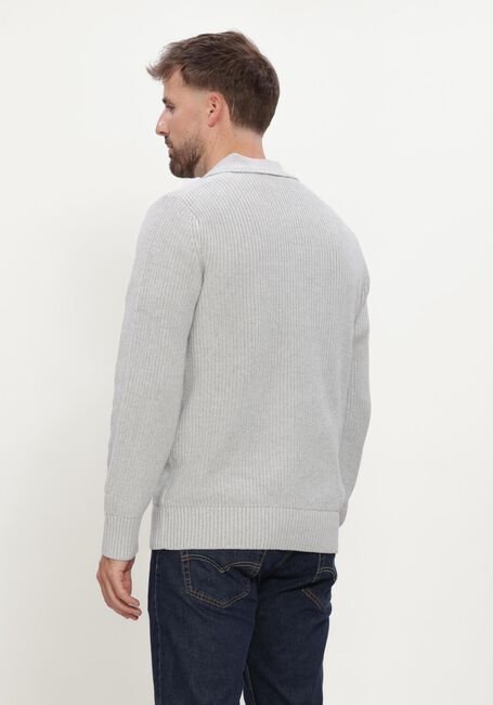 SELECTED MEN Pull SLMPIM LS KNIT POLO CAMP en gris - large