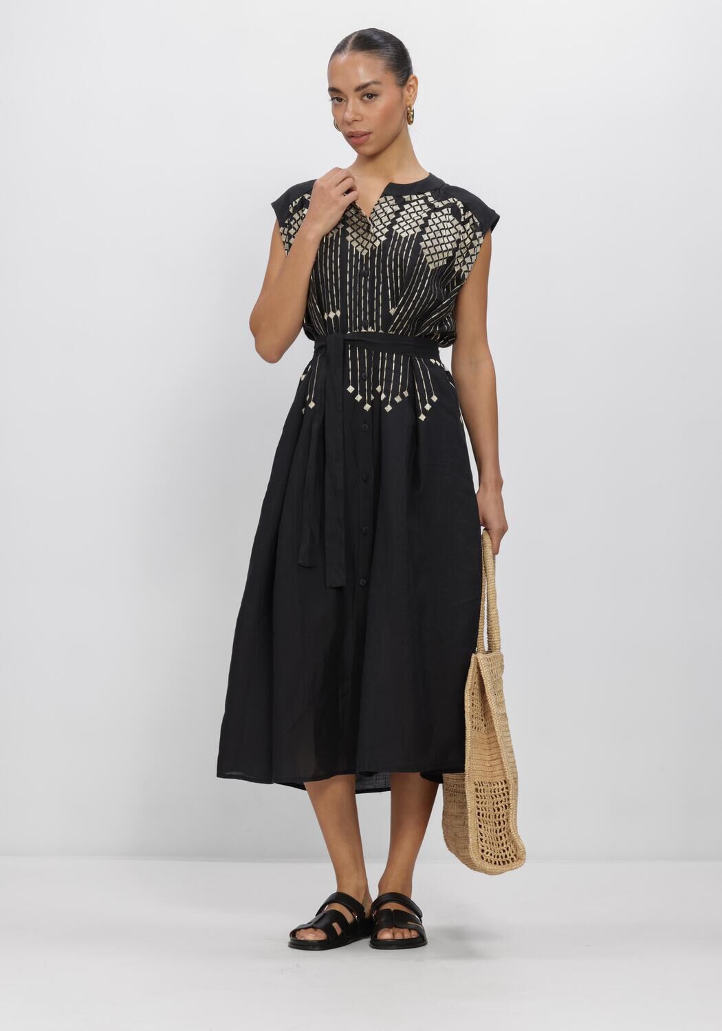 GREEK ARCHAIC KORI Robe midi S26K-4083196 en noir - large