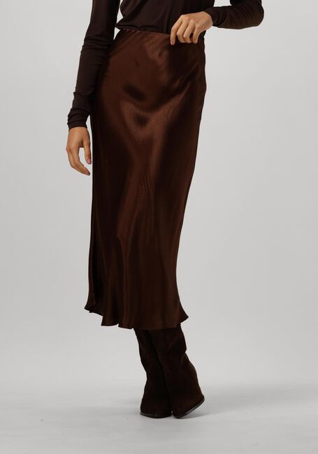 VANILIA Jupe midi BIAS SATIN SKIRT en marron - large