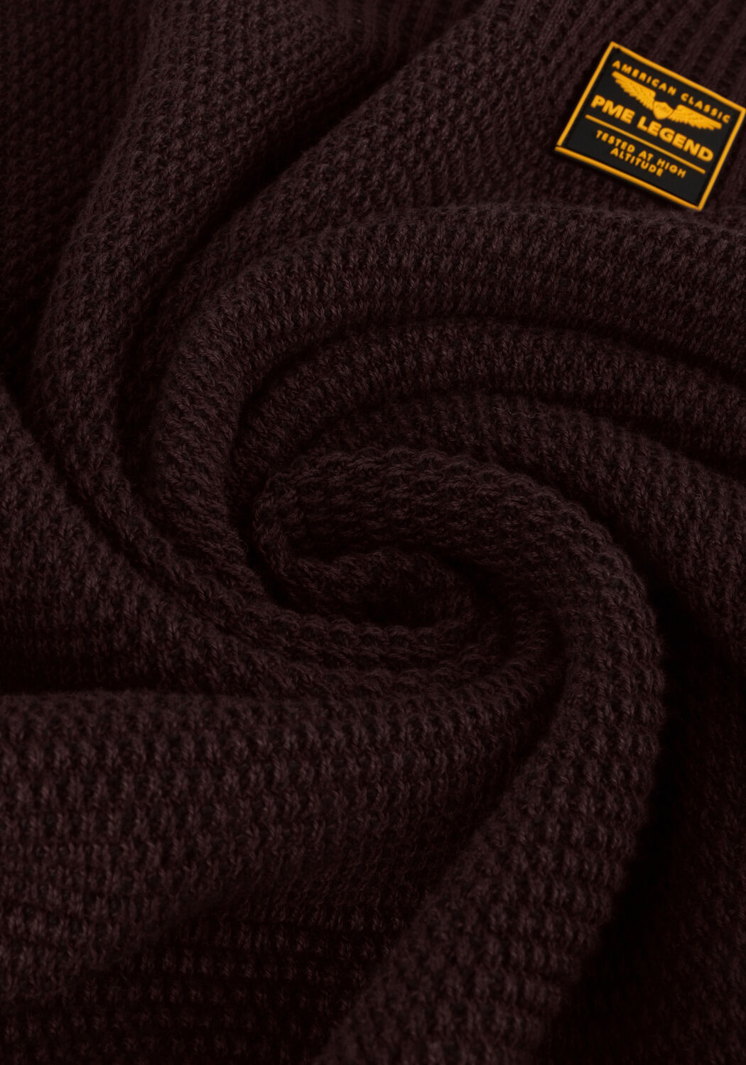 PME LEGEND Pull CREWNECK COTTON PLATED Bordeaux - large