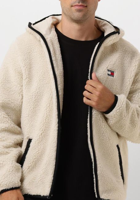 TOMMY JEANS Gilet TJM REG BADGE TEDDY en beige - large