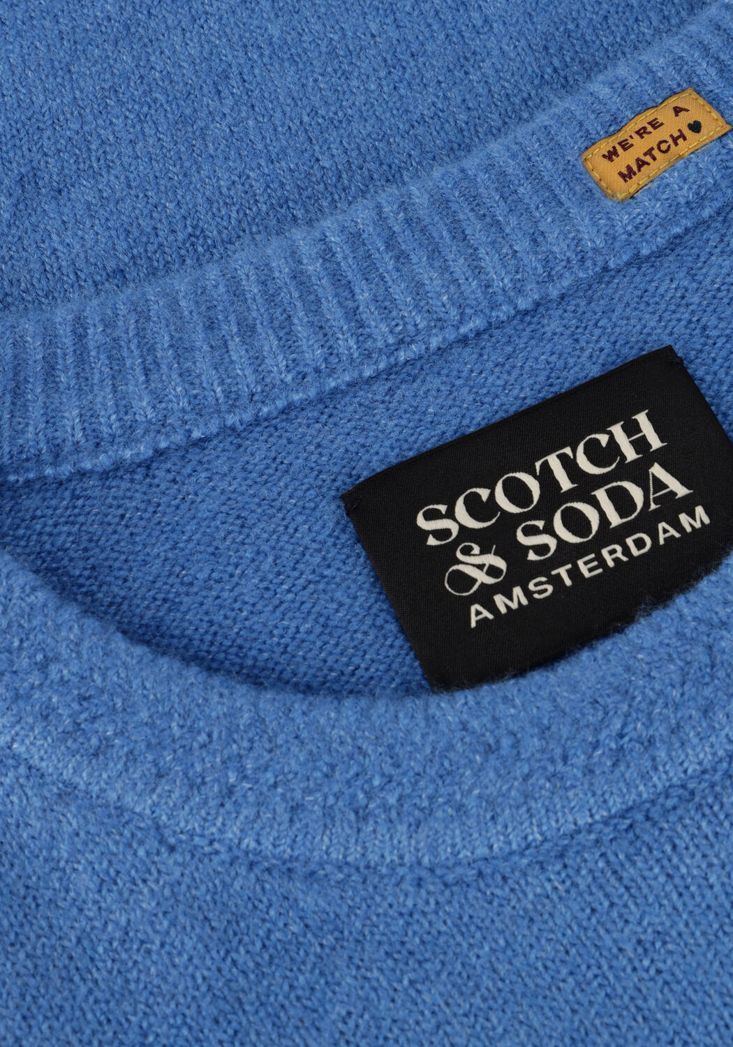 Blauwe SCOTCH & SODA Trui SOFT KNIT REGULAR FIT SWEATER - large