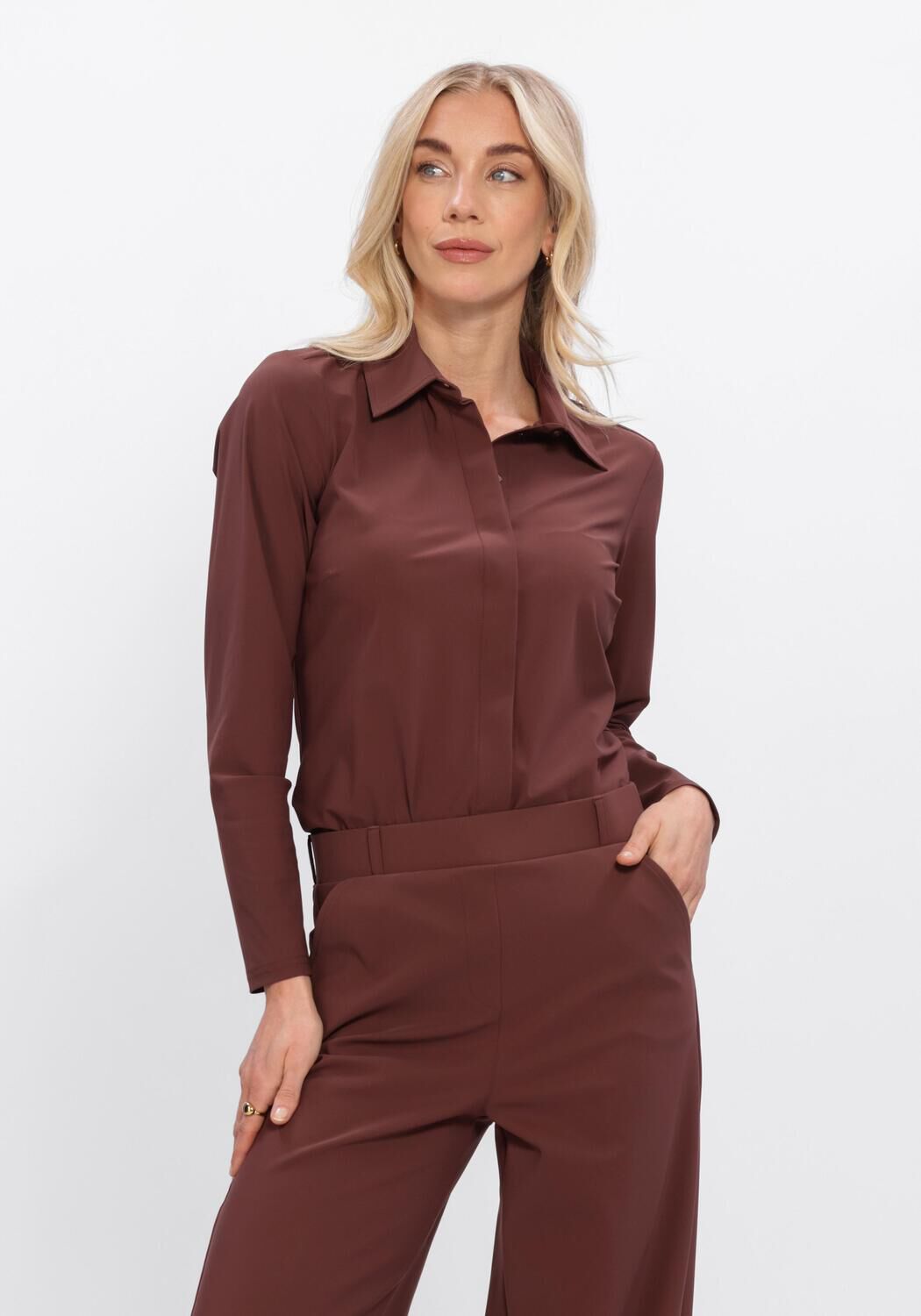 Bruine STUDIO ANNELOES Top Poppy blind shirt - large