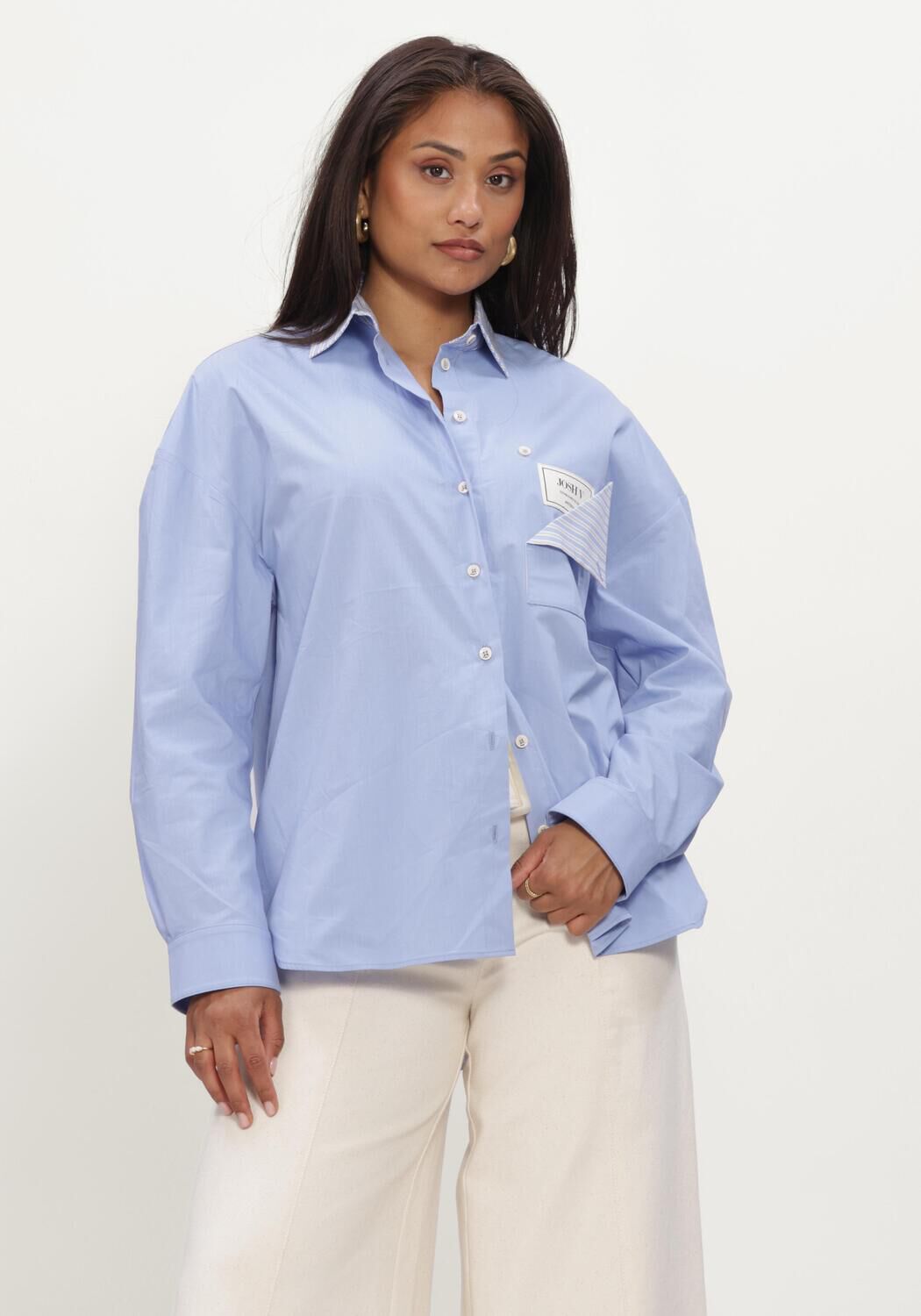 Lichtblauwe JOSH V  ROMULO BLOUSE - large
