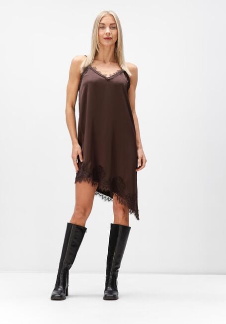 OBJECT OBJNALINE REG SLIP LACE DRESS Robes en marron - large