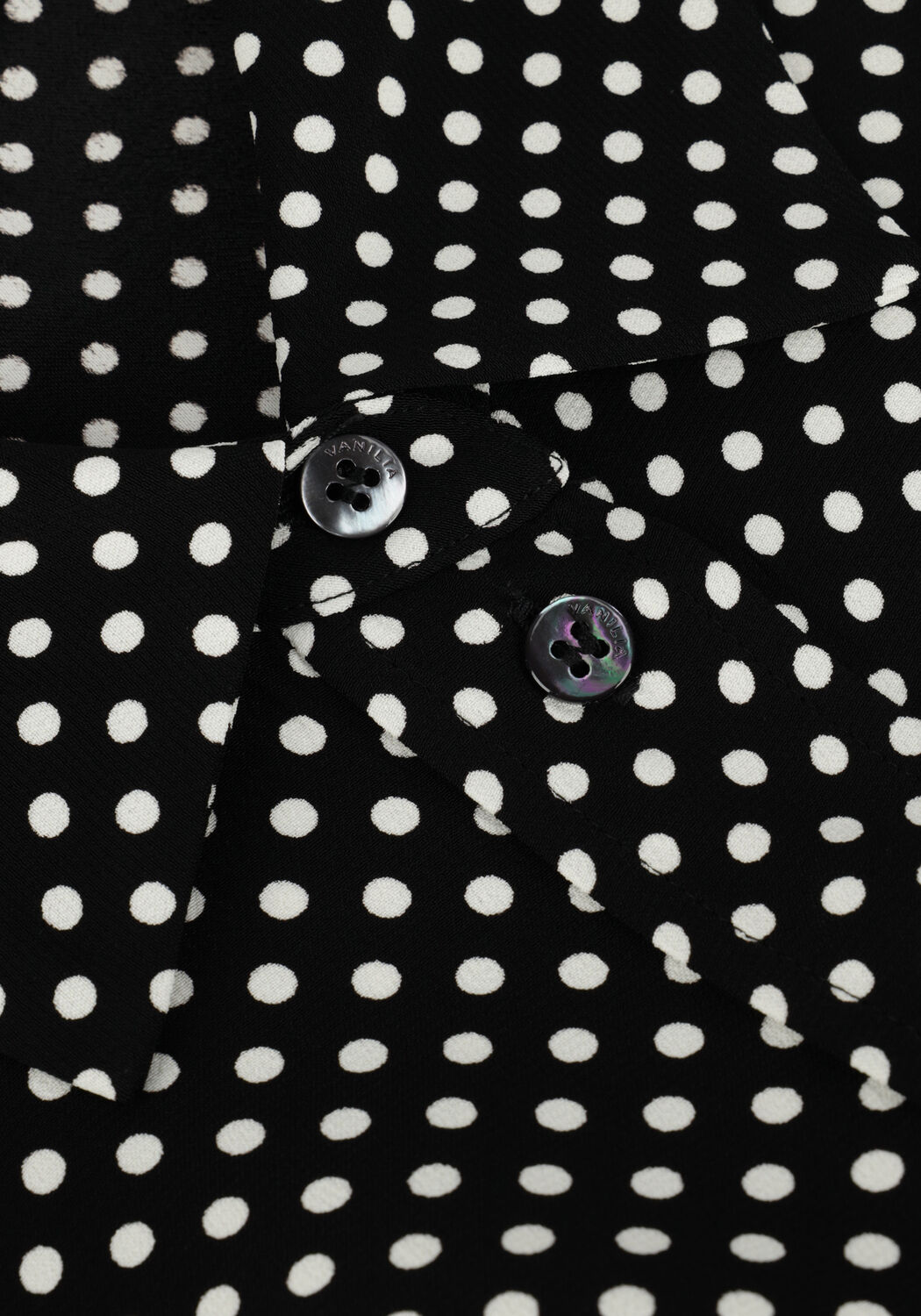 Zwarte VANILIA  DOTTED SHORT SHIRT - large