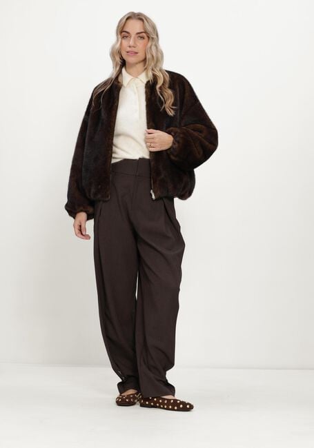 Bruine HAUTE L'AMITI&Eacute; Broeken/jumpsuits ZEPPE PLEAT TALL PANT - large