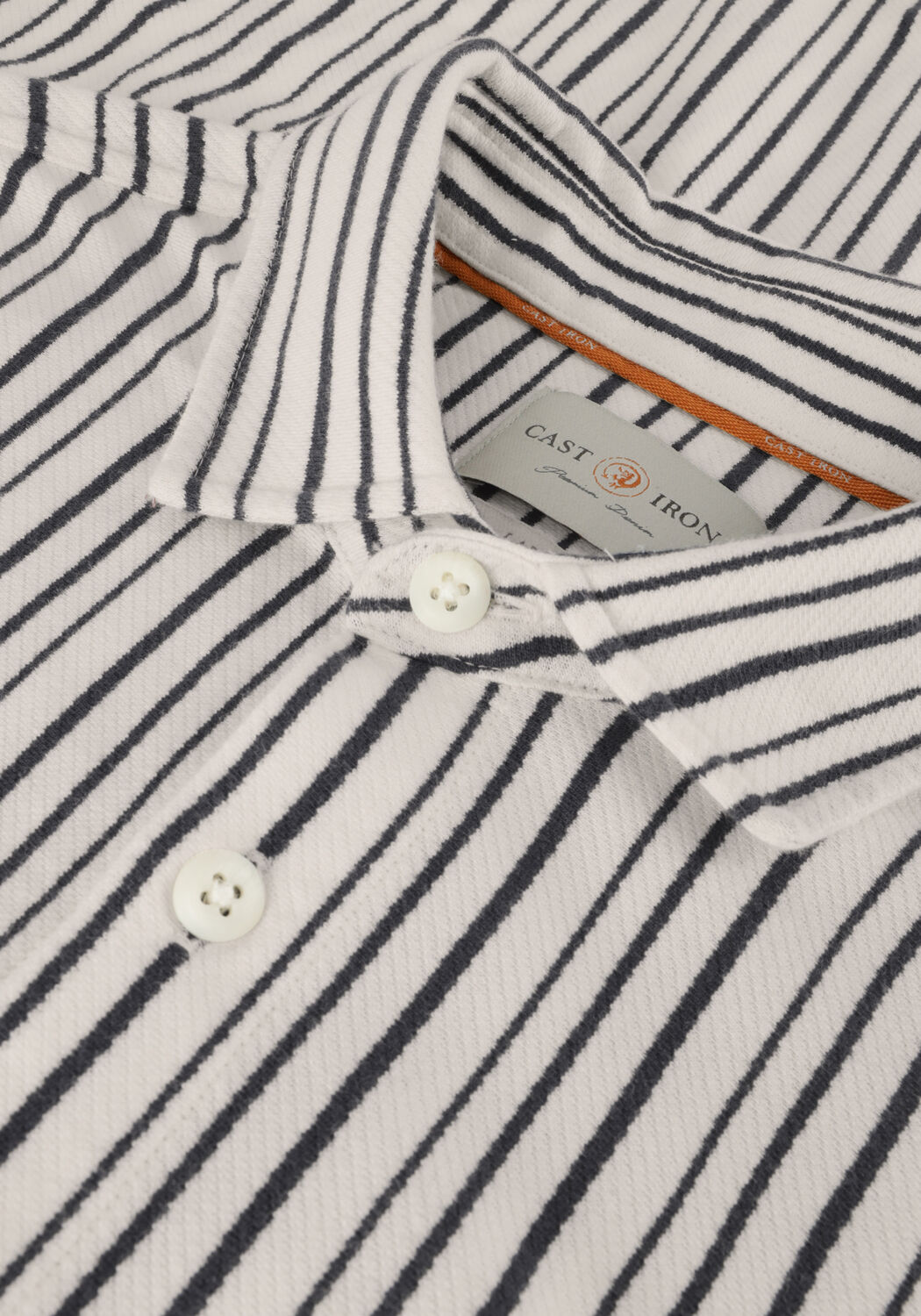 Lichtblauwe CAST IRON Casual overhemd LONG SLEEVE SHIRT JERSEY STRIPE WITH STRUCTURE - large