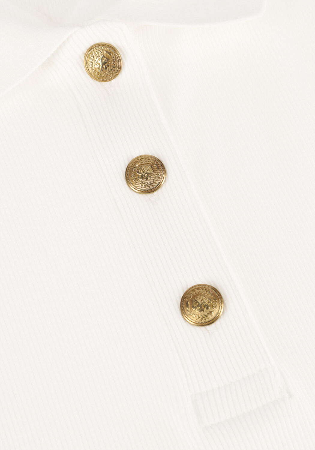 Witte TOMMY HILFIGER T-shirt SLIM GOLD BUTTON POLO SS - large