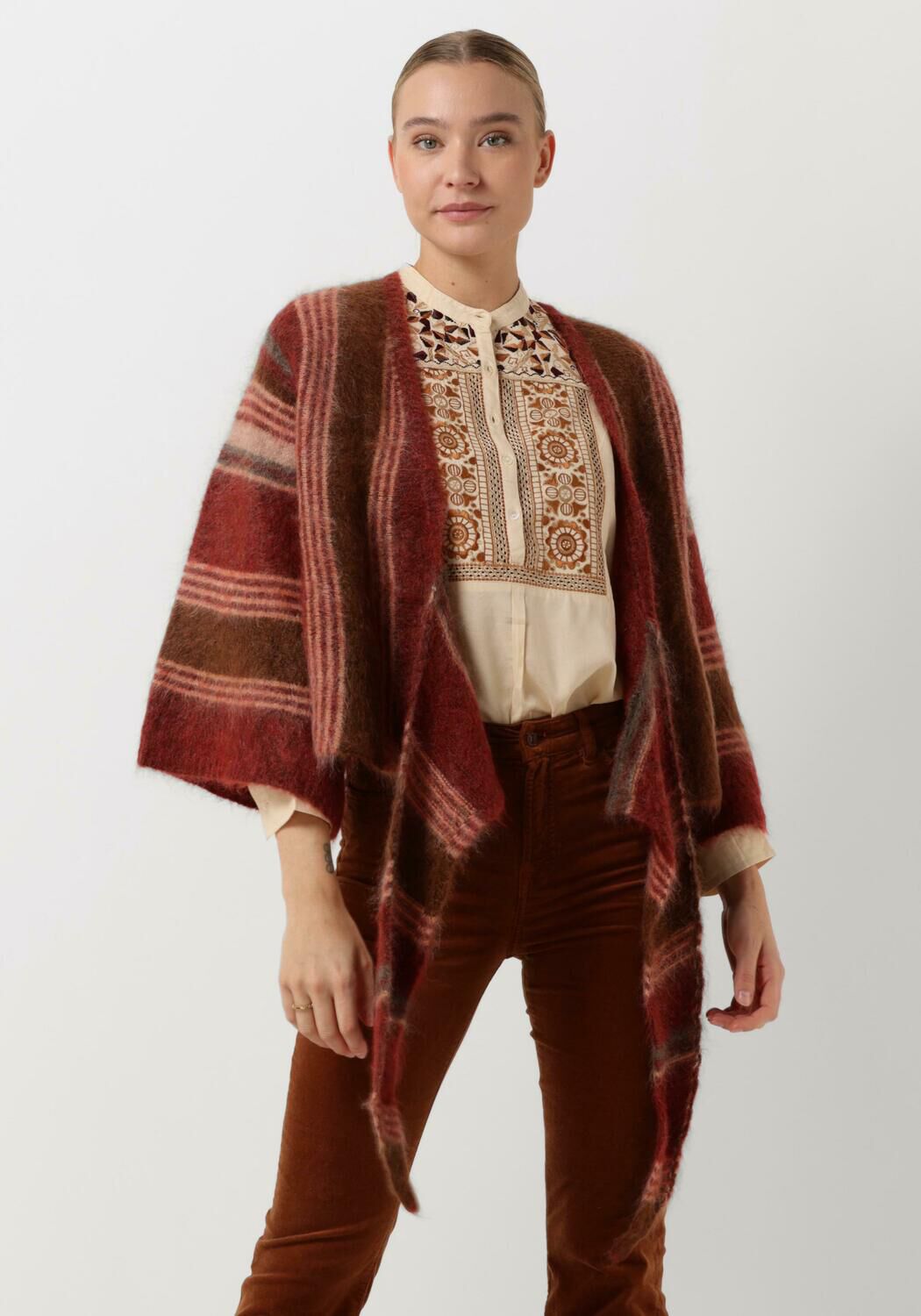 ANTIK BATIK Gilet MAYA CARDIGAN Bordeaux Omoda