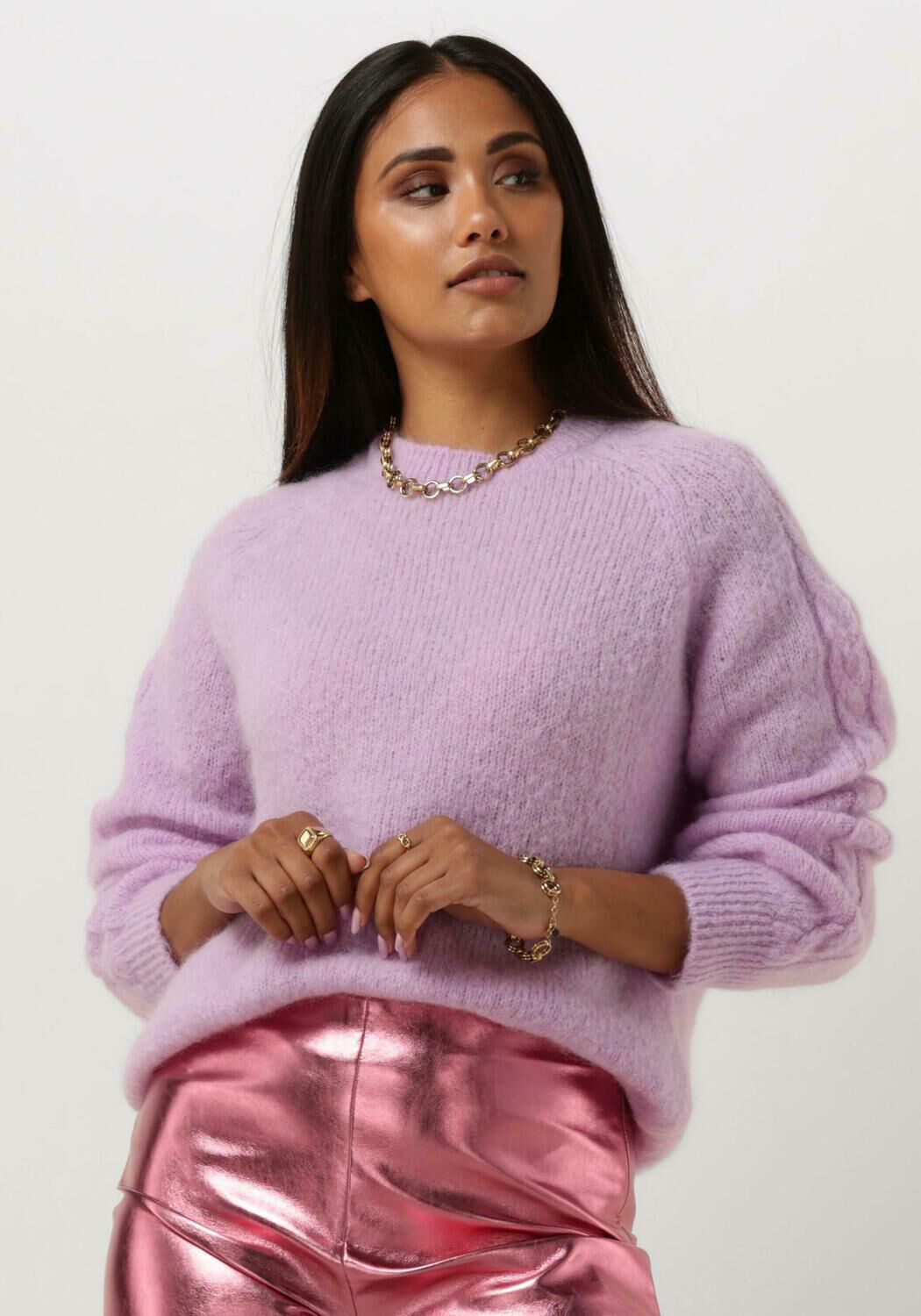 SECOND FEMALE Pull MILLIAN KNIT O NECK Lilas Omoda