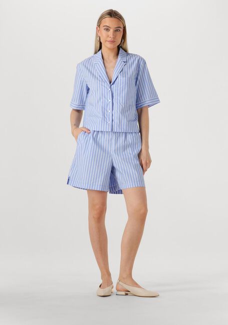 Lichtblauwe ROUGE EDIT  ROUSHONA 2/4 RESORT COLLAR SHIRT - large