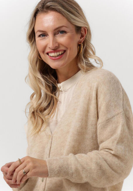SUMMUM Gilet CARDIGAN FEATHER LIGHT ALPACA KNIT en blanc - large