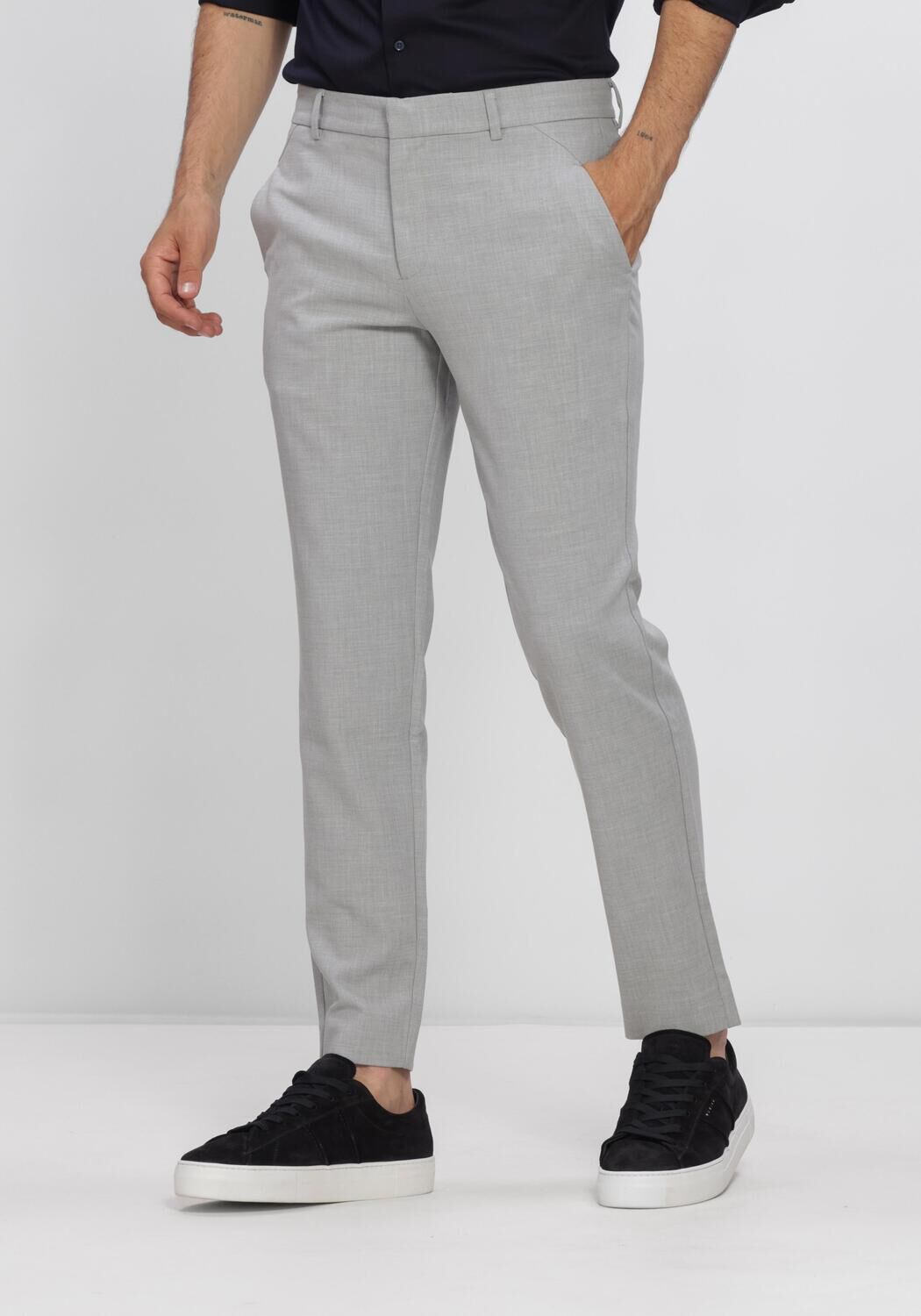 Grijze PLAIN Chino JOSHPL 826 STEEL GREY MELANGE - large