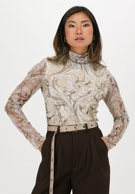 CATWALK JUNKIE Haut LS MARBLE MESH KELP en beige - large