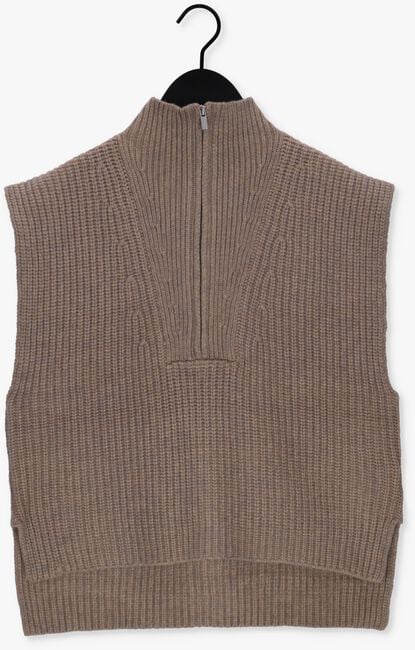 CO'COUTURE Spencer ROW ZIP VEST KNIT en taupe - large