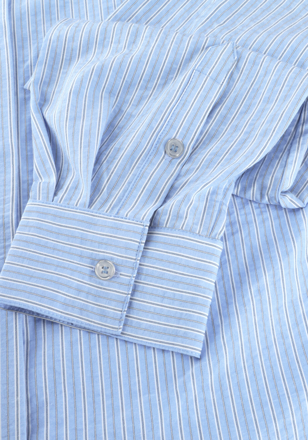 Blauwe MODSTR&Ouml;M  VIGGEMD STRIPE SHIRT - large