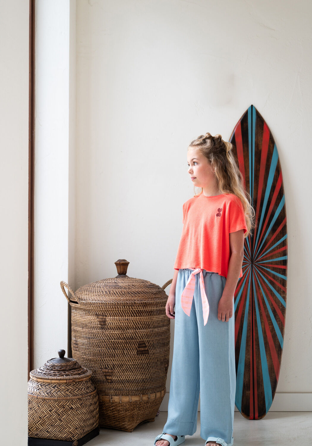 PETIT BLUSH Pantalon WIDE LEG PANTS Bleu clair - large