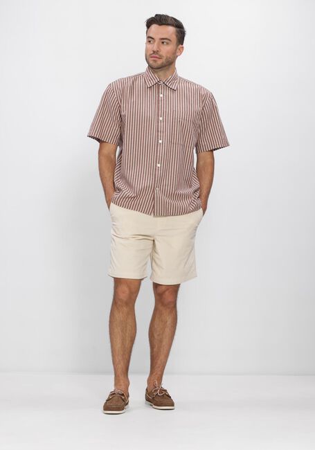 SELECTED MEN Chemise d&eacute;contract&eacute; SLHRLXSTUART SEERSUCKER SS  SHIRT en beige - large