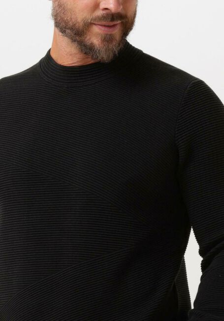 CAST IRON Pull MOCK NECK COTTON MODAL MOCKNECK en noir - large