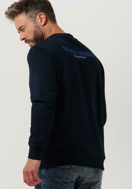 Donkerblauwe PUREWHITE Sweater CREWNECK WITH THE NEW ORDINARY PRINT ON BACK - large