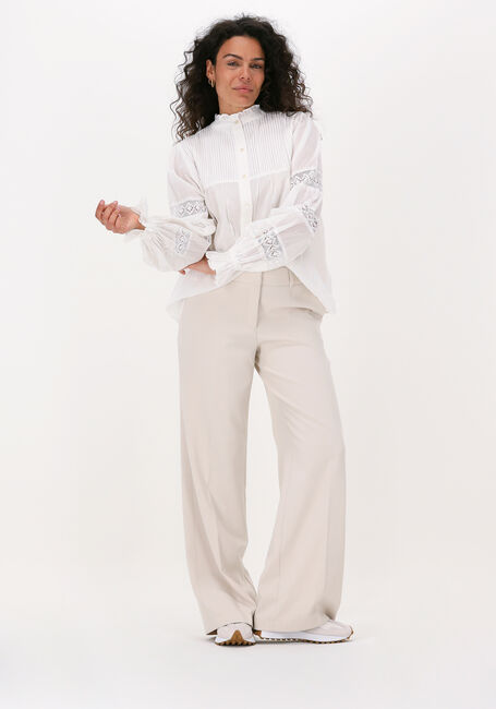 Gebroken wit SUMMUM  TOP LACE APPLIQUÉ COTTON VOILE - large