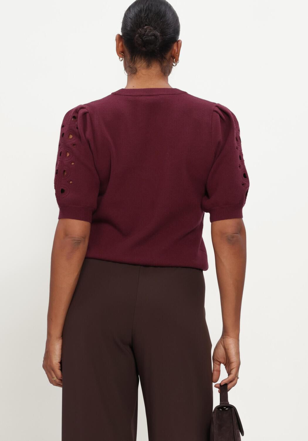 Bordeaux OBJECT Trui OBJYUKI S/S RE KNIT PULLOVER - large