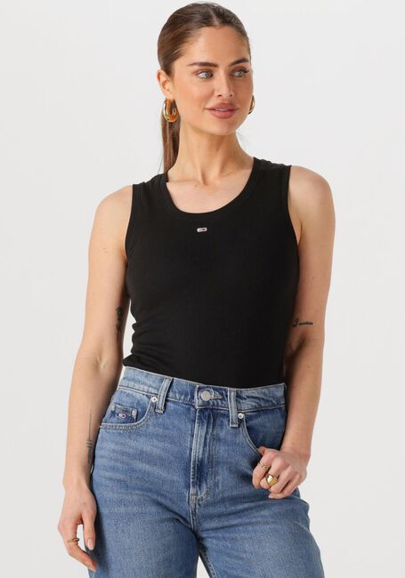 Zwarte TOMMY JEANS Top TJW ESSENTIAL RIB TANK EXT - large