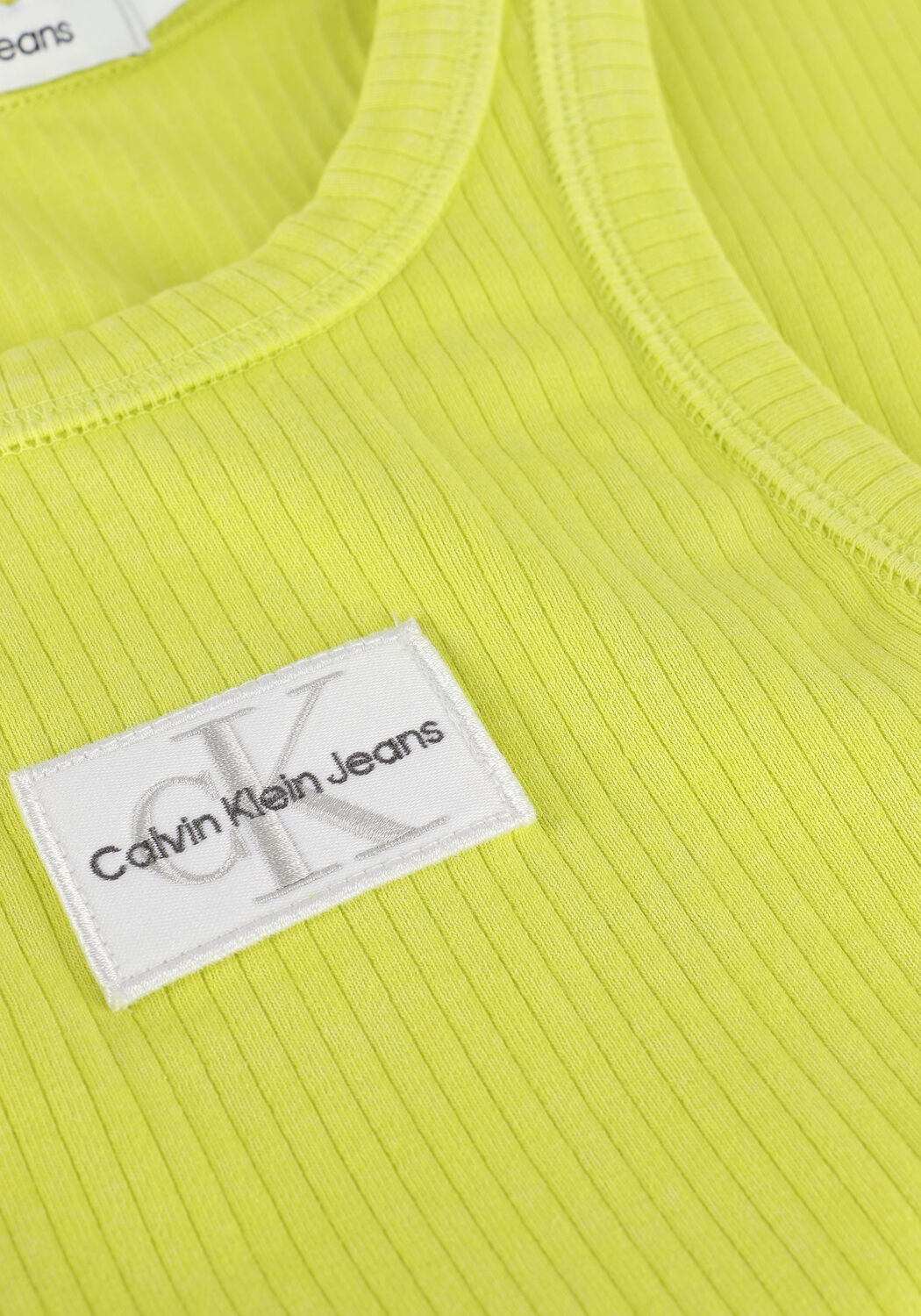 CALVIN KLEIN Haut ACID WASH RIB TANK TOP en jaune - large