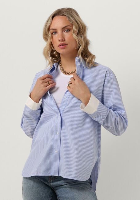 Lichtblauwe CO'COUTURE  DOUBLE CUFF STRIPE SHIRT - large