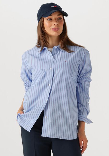Blauwe TOMMY HILFIGER  ESS POPLIN EASY FIT SHIRT - large
