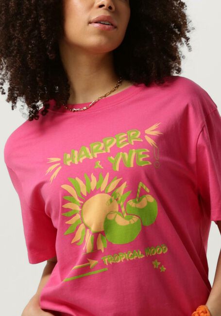 Roze HARPER & YVE T-shirt TROPICAL-SS - large