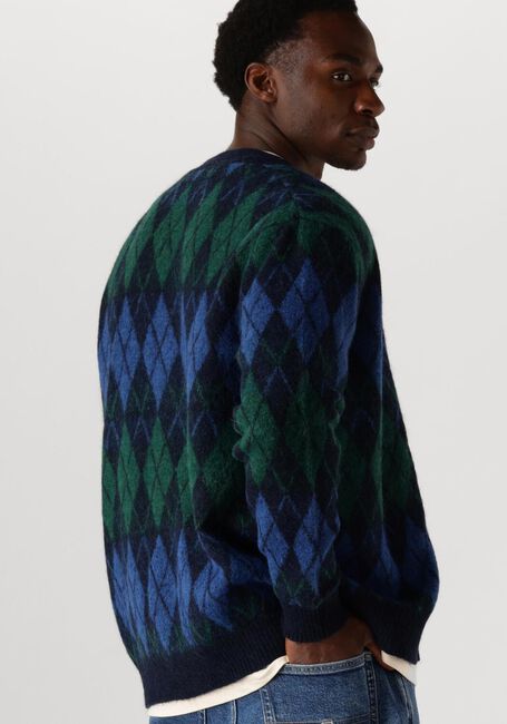 SELECTED HOMME Gilet SLHRAI LS KNIT RELAXED ARGYLE CARDIGAN Bleu foncé - large