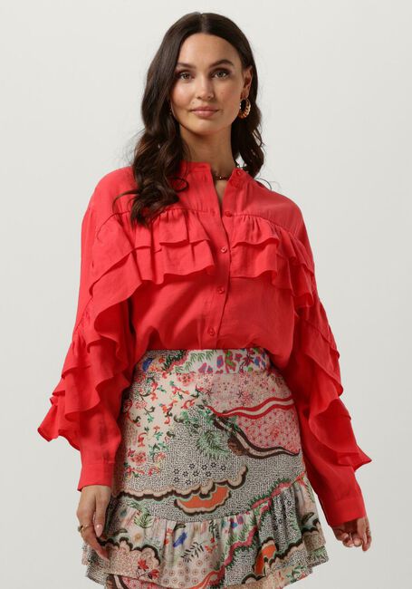 ALIX THE LABEL LADIES WOVEN LIGHT FLOW RUFFLE BLOUSE Blouses Corail - large