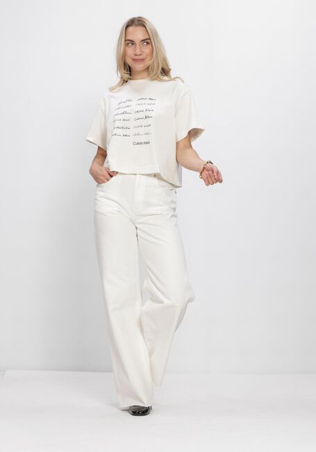 CALVIN KLEIN Straight leg jeans THE WIDE LEG RAW HEM en blanc - large