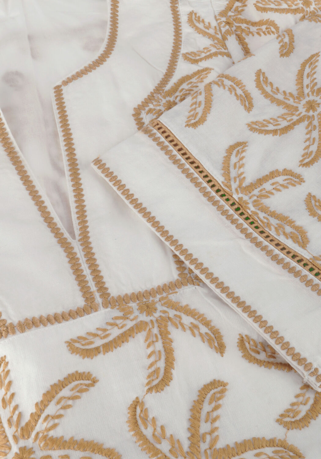 Beige SCOTCH & SODA Top EMBROIDERED LINEN CROP TOP - large