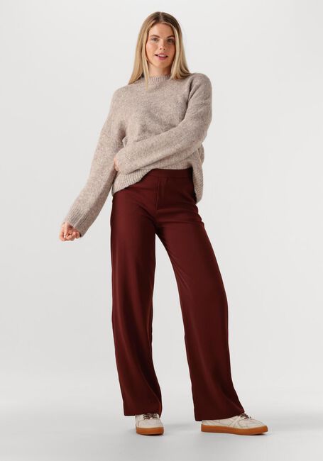 Beige OBJECT Trui OBJSAGGIA LS LO PULLOVER - large