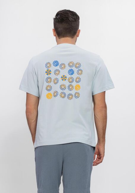 Blauwe SELECTED MEN Polo / T-shirt SLHMAX GRAPHIC SS O-NECK TEE - large