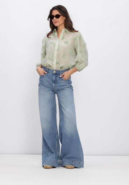 JANSEN AMSTERDAM ROOS BLOUSE 3DF1 778 3/4 PUFFED SLEEVE 3D FLOWERS Blouses Menthe - large