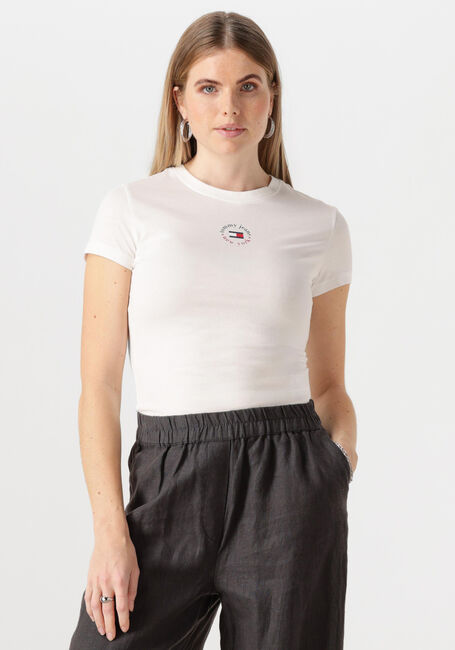 TOMMY JEANS T-shirt TJW SLIM ESSENTIAL LOGO 2 TEE en blanc - large